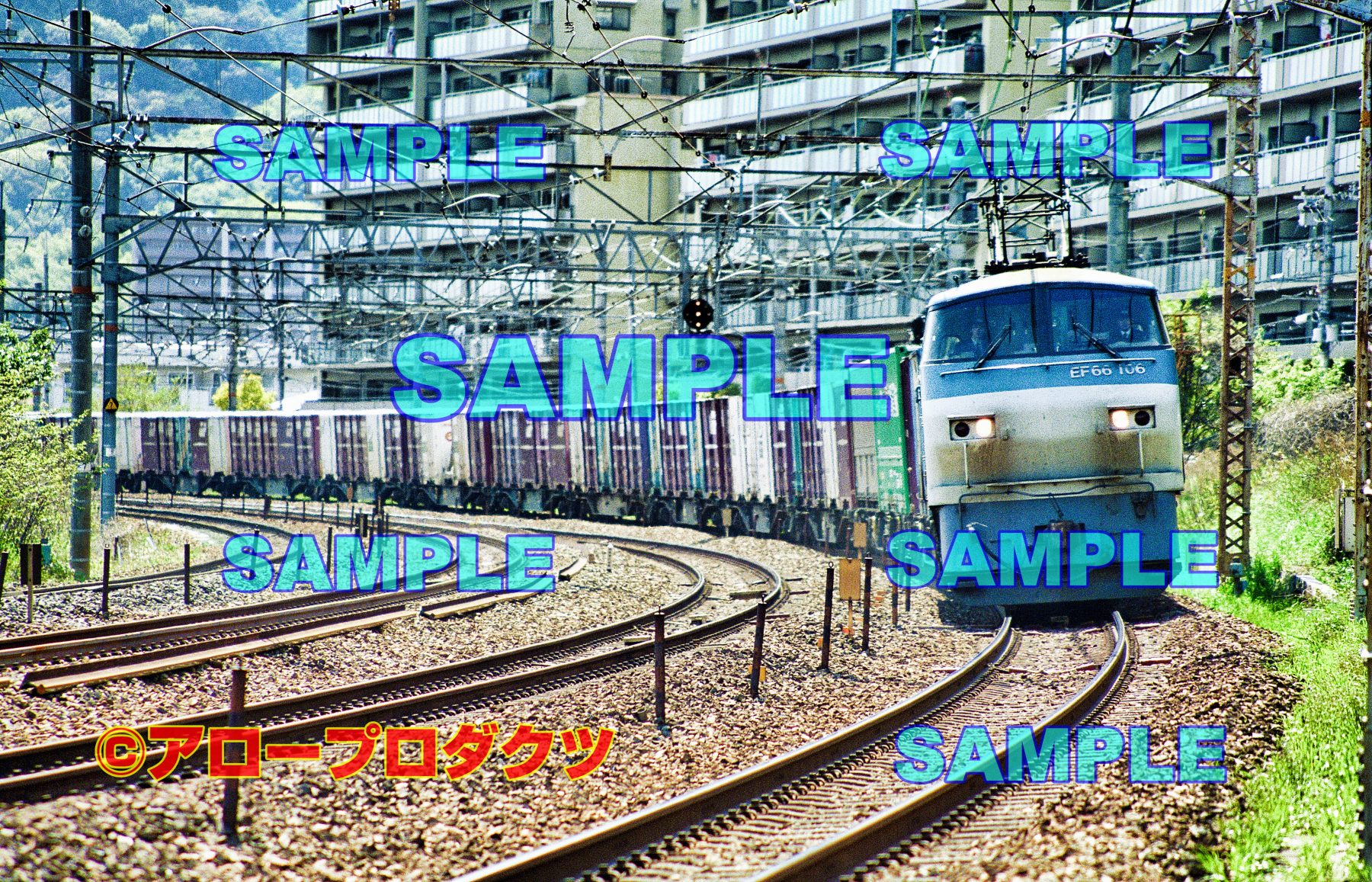 kin0066【ダウンロード画像 JR京都線を行くEF66けん引の貨物列車】