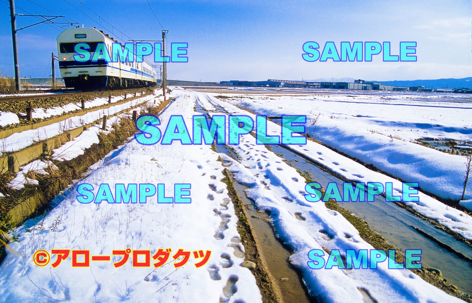 hrk0004【ダウンロード画像　冬の北陸線　419系普通列車】
