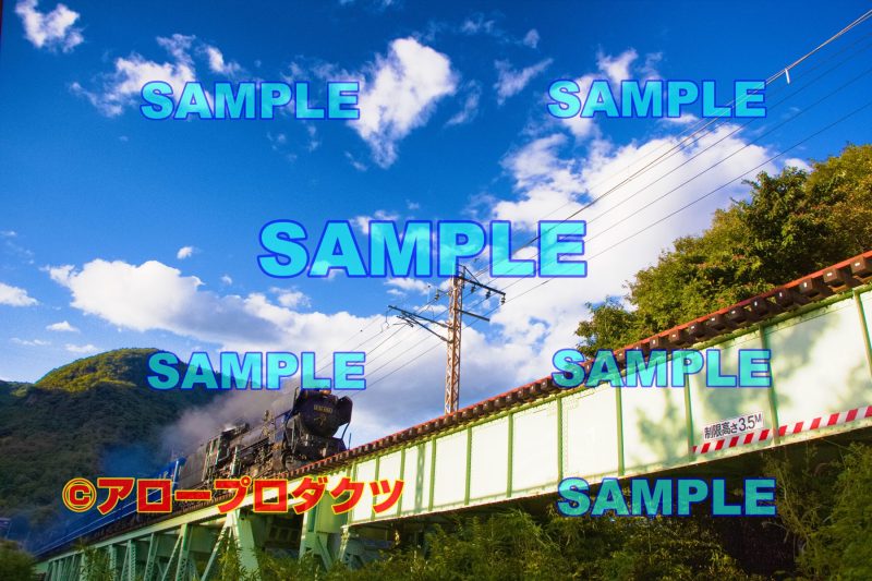kan0066【ダウンロード画像　夏の青空のもとを走るSLみなかみ】