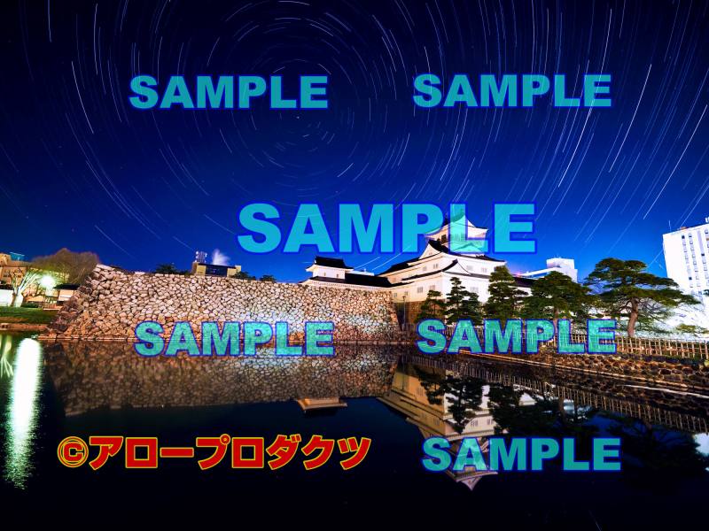 sce0149【ダウンロード画像　富山城リフレクションと星空】