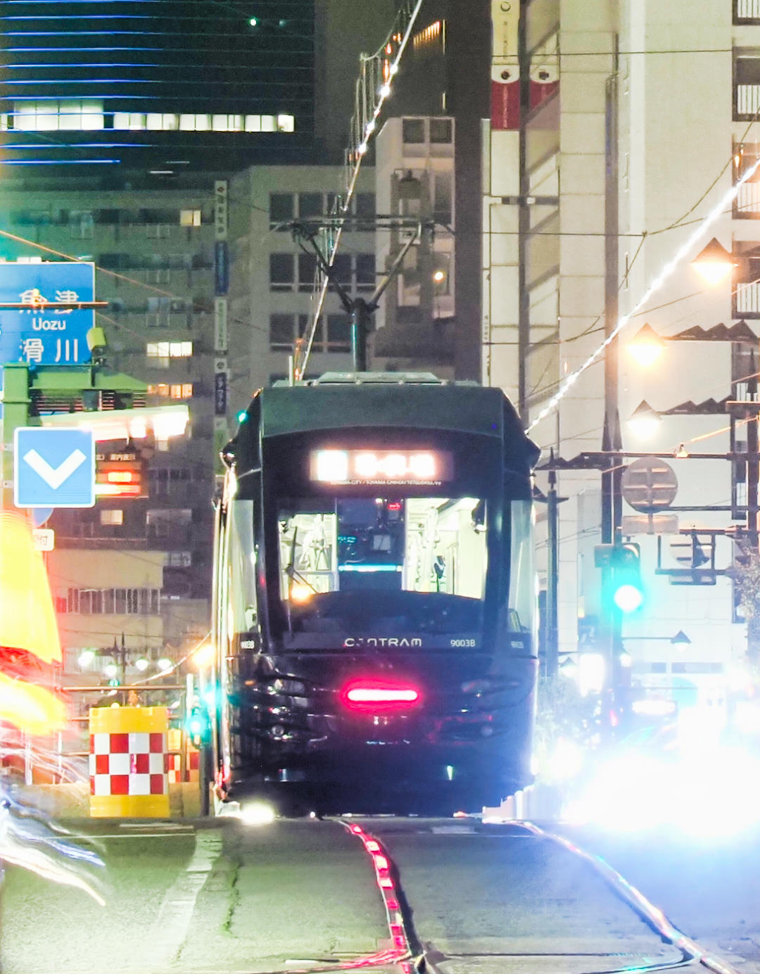 Toyama Tram at night